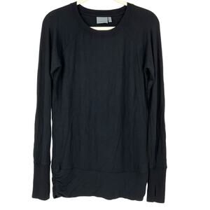 Athleta Studio Cinch Sweatshirt Black XS Soft Modal Thumbholes